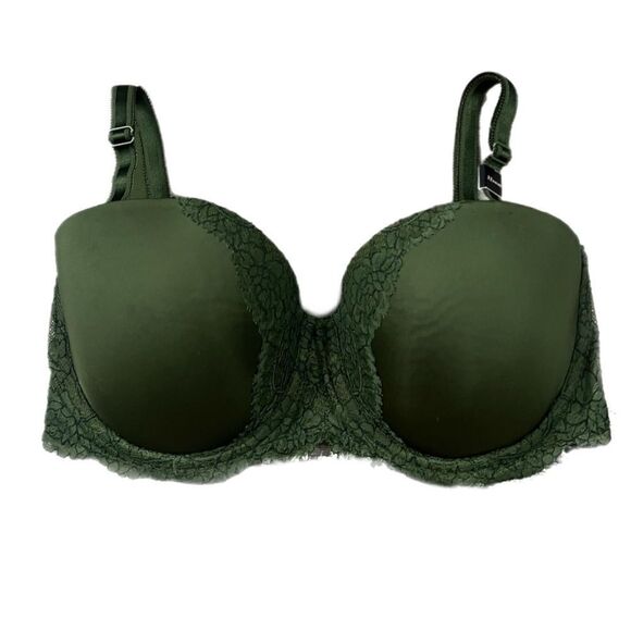 Victorias Secret Dream Angels Multi-way lightly padded green lace trim bra 32DDD - Picture 2 of 5